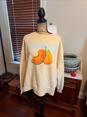 wild fable Cream Papayas Graphic Crewneck Sweatshirt